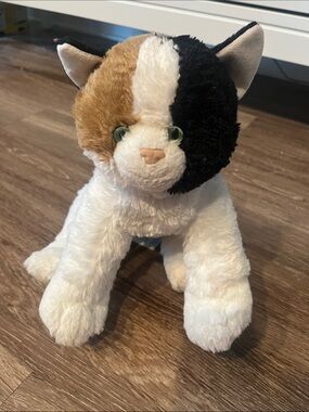 Build-A-Bear Calico Cat Plush in White, Brown, Black